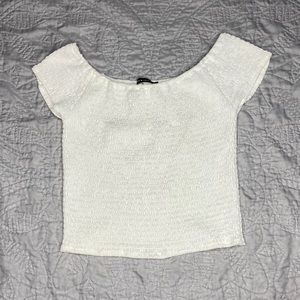 brandy melville white off the shoulder top